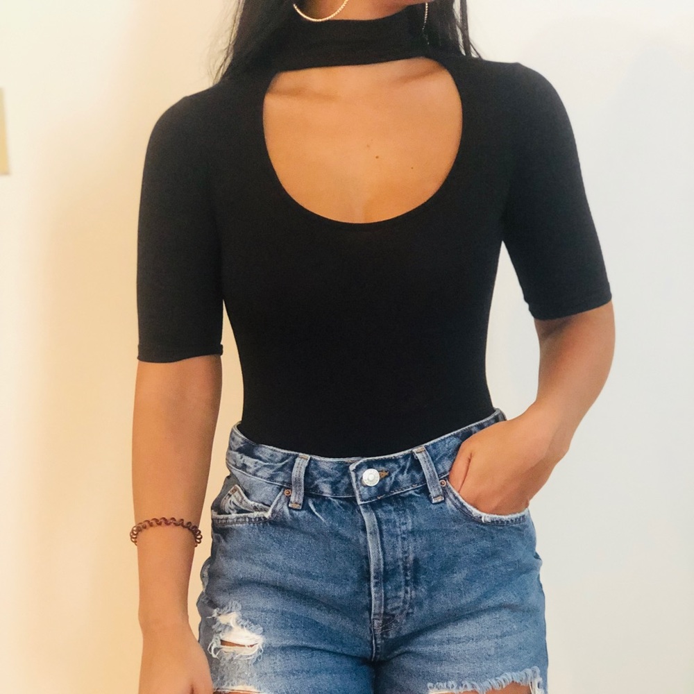 Black cut out bodysuit